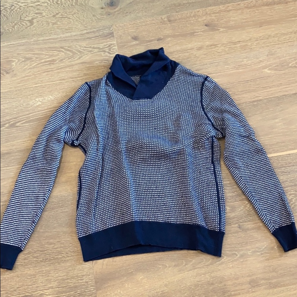 Express blue shawl neck sweater